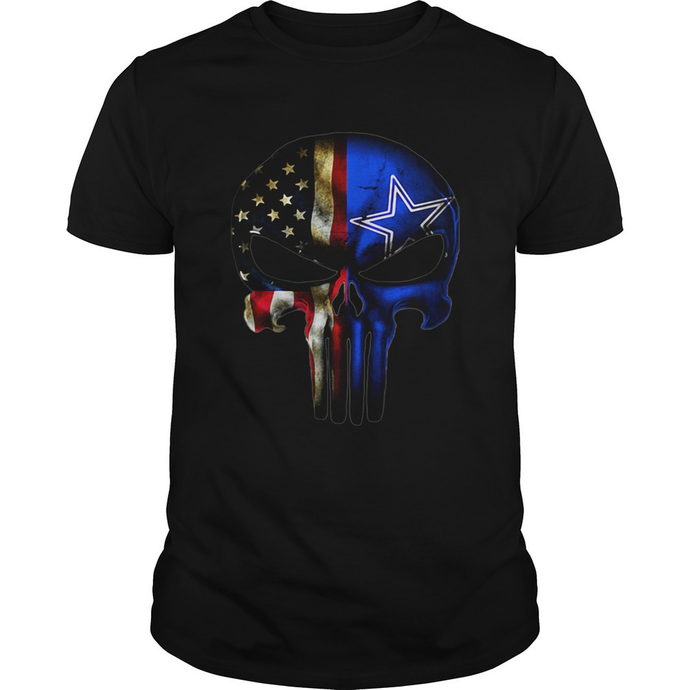 Dallas Cowboys And American Flag Veteran Skull Shirt